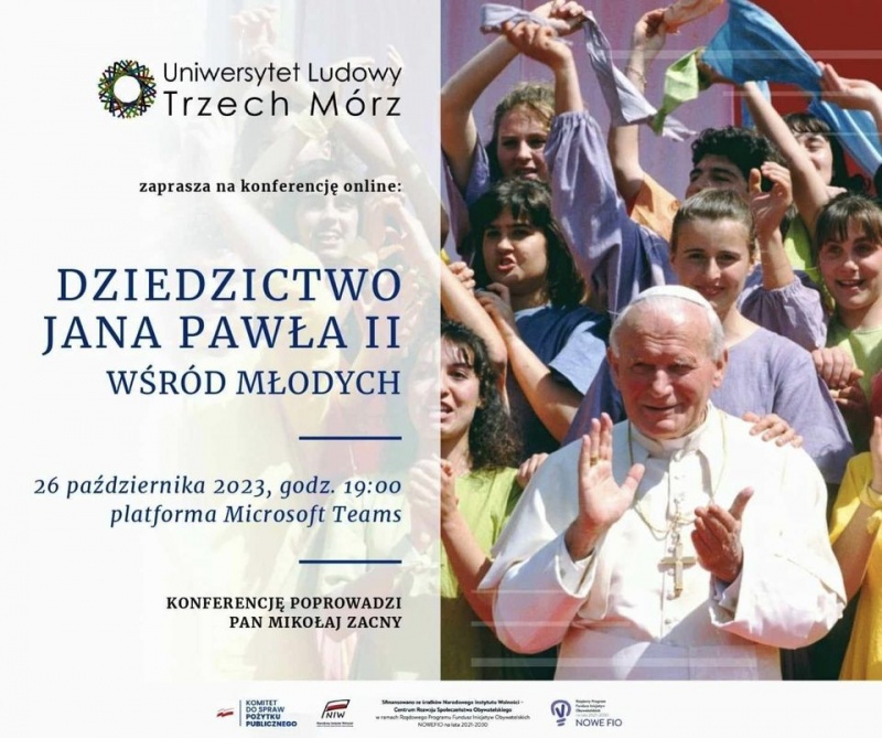 'Dziedzictwo Jana Pawła II wśród młodych' - konferencja on-line